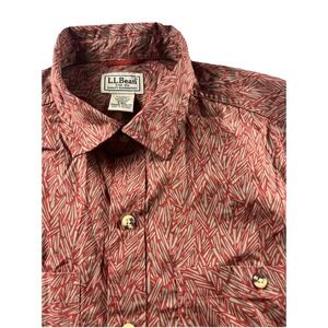 LL BEAN Tropical Organic Cotton Blend Hawaiian Button Shirt Mens Small NWOT
